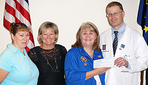 Indiana Department of the Ladies Auxiliary to the VFW donation to Hoosier Cancer Research Network